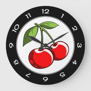 Cherry Pair Large Clock