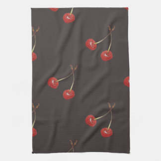 Cherry Pair Pattern (Dark Chocolate) Kitchen Towel