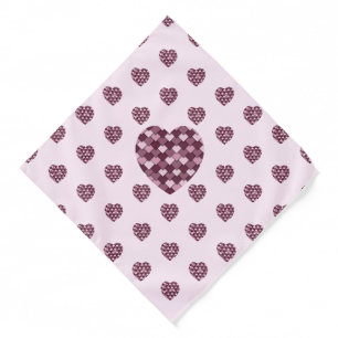 Cherry Passion Pink Square and Diamond Heart Bandana