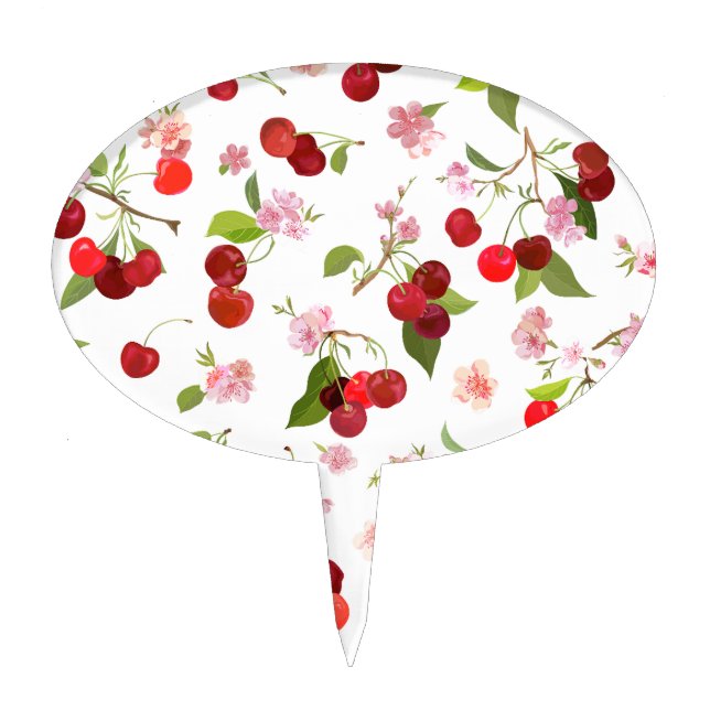Cherry Pattern 1 Cake Topper (Front)