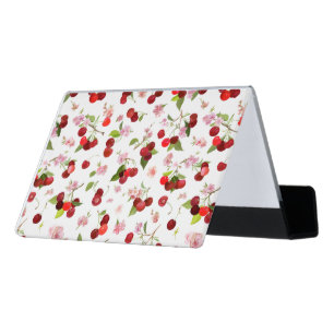 Cherry Pattern 1 Desk Business Card Holder