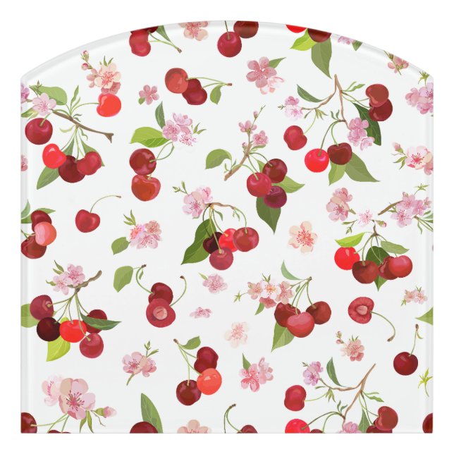 Cherry Pattern 1 Door Sign (Contour Front)