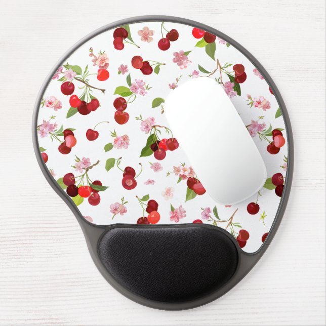 Cherry Pattern 1 Gel Mouse Pad (Left Side)
