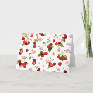 Cherry Pattern 1 Letterpress Thank You Card