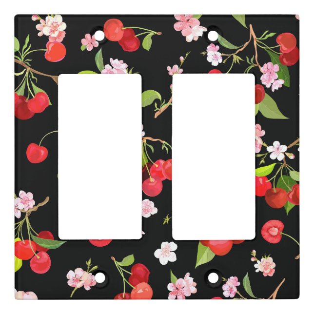 Cherry Pattern 1 Light Switch Cover (Front)