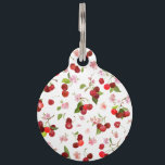 Cherry Pattern 1 Pet ID Tag<br><div class="desc">Celebrate a charming cherry pattern design that brings a splash of cheerful style to your home or garden. Ideal for lovers of fruit motifs, vintage-inspired artwork and bold nature décor. Whether indoors or outdoors, this design adds personality to your space and makes a thoughtful gift for friends or family. Suitable...</div>