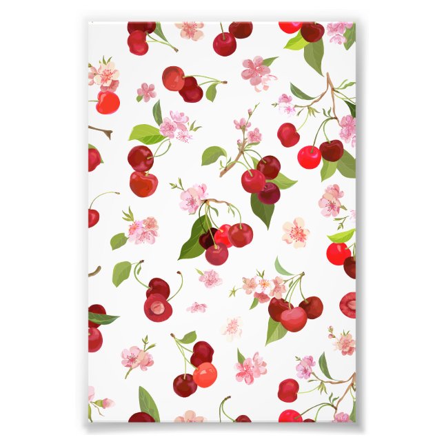 Cherry Pattern 1 Photo Print (Front)
