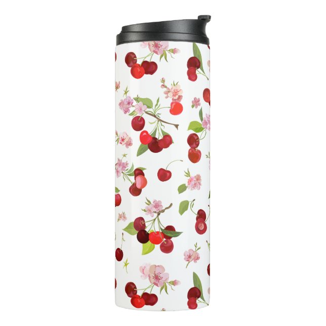 Cherry Pattern 1 Thermal Tumbler (Rotated Left)