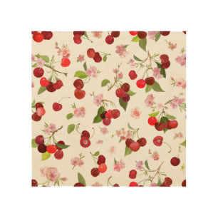 Cherry Pattern 1 Wood Wall Art