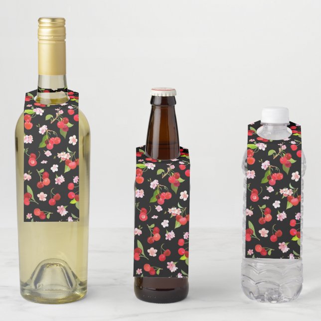 Cherry Pattern 2 Bottle Hanger Tag (In Situ)