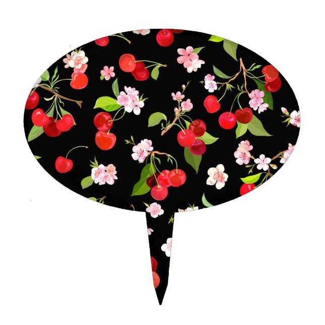 Cherry Pattern 2 Cake Topper (Front)