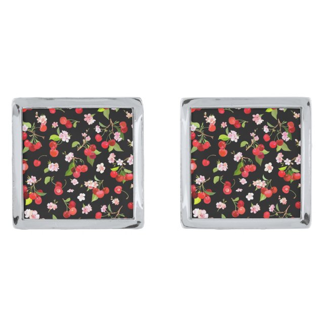 Cherry Pattern 2 Cufflinks (Front)