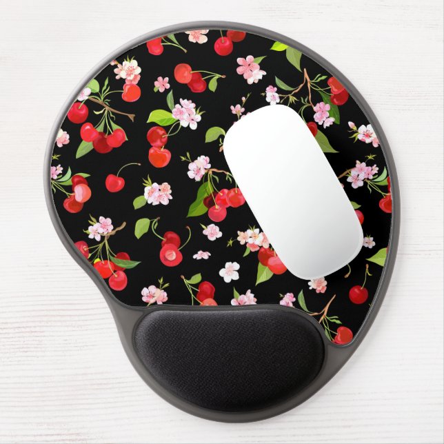 Cherry Pattern 2 Gel Mouse Pad (Left Side)