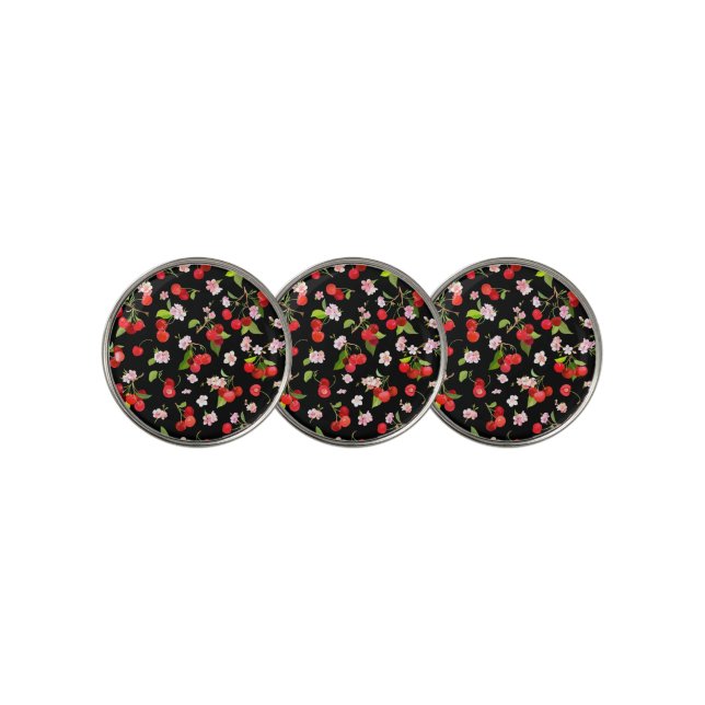 Cherry Pattern 2 Golf Ball Marker (3 Up)