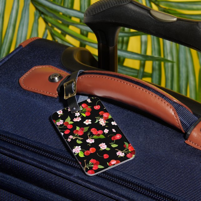 Cherry Pattern 2 Luggage Tag (Front Insitu 1)