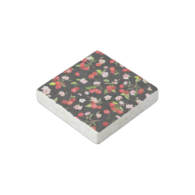 Cherry Pattern 2 Stone Magnet (Angled)