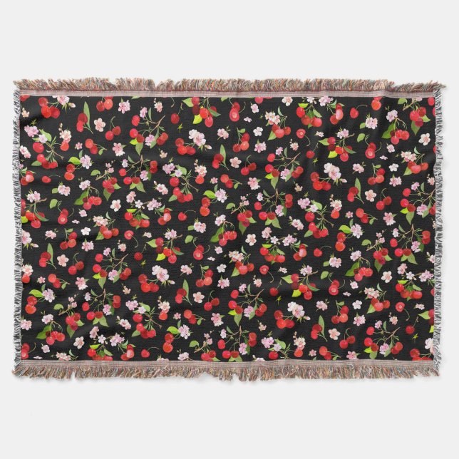 Cherry Pattern 2 Throw Blanket (Front)