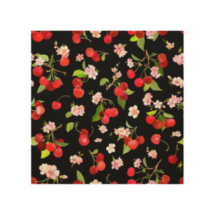 Cherry Pattern 2 Wood Wall Art