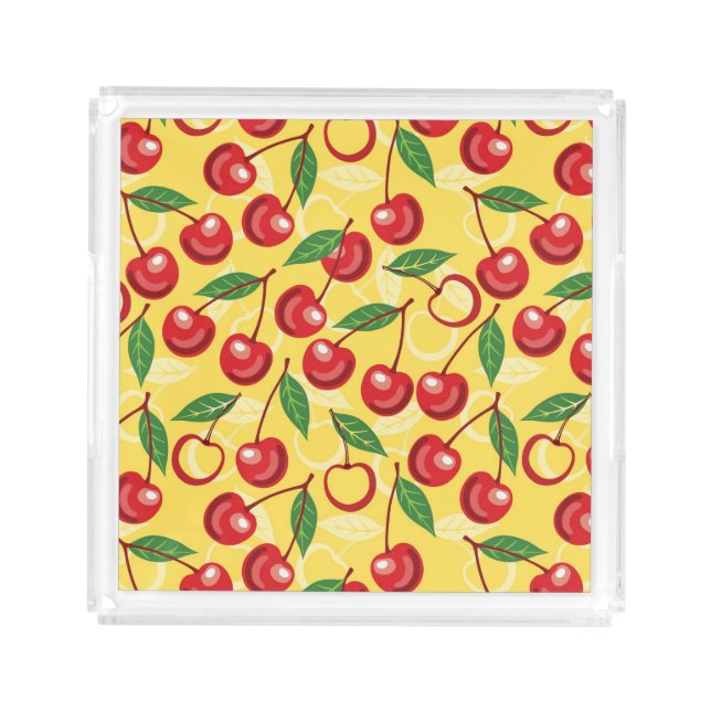 Cherry pattern acrylic tray (Front)