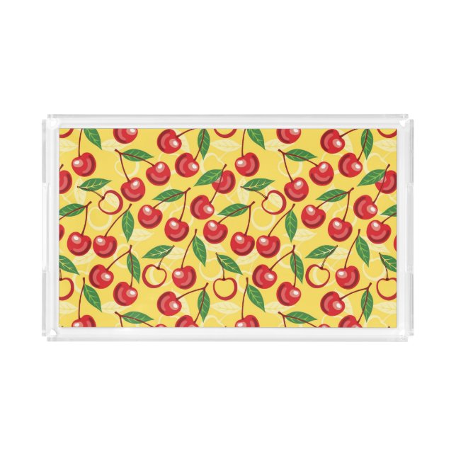Cherry pattern acrylic tray (Front)