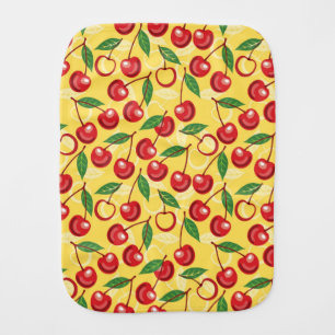 Cherry pattern burp cloth