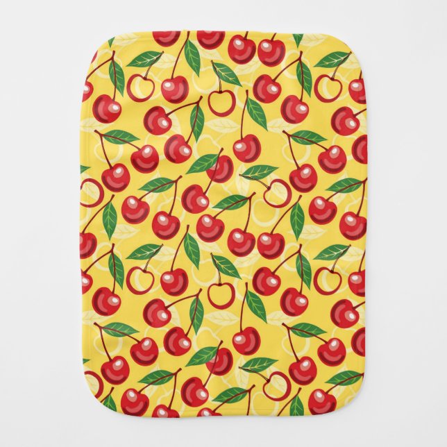 Cherry pattern burp cloth (Front)