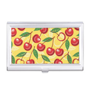 Cherry pattern business card holder