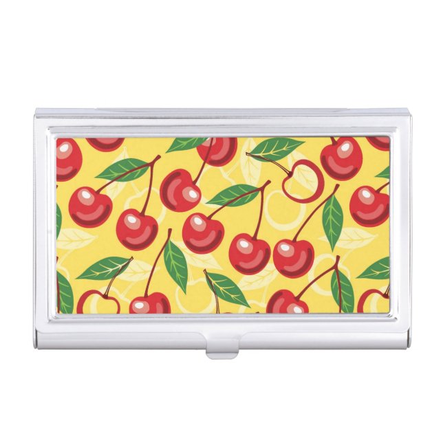 Cherry pattern business card holder (Front)
