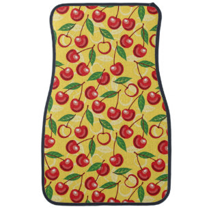 Cherry pattern car mat