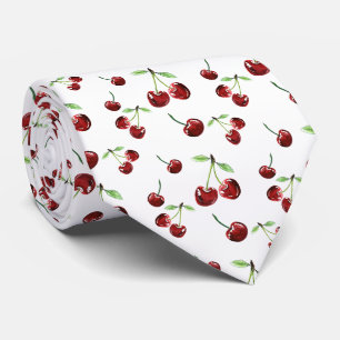 Cherry Pattern Cherries Fruits Summer Cute Cherry Tie