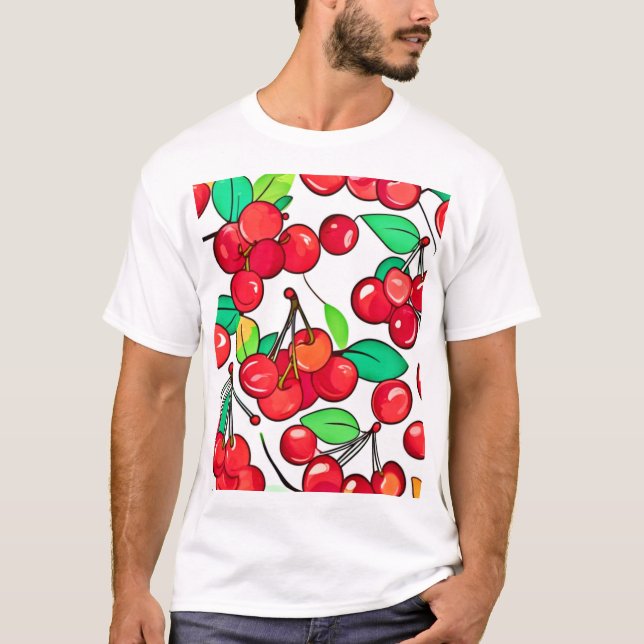 Cherry Pattern Design T-Shirt (Front)