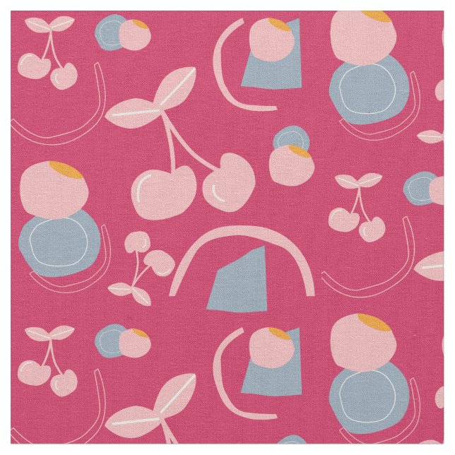 cherry pattern fabric (Close Up)