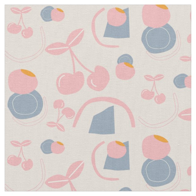 cherry pattern fabric (Close Up)