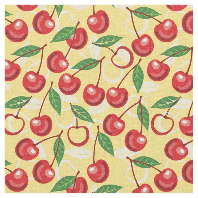 Cherry pattern fabric (Close Up)