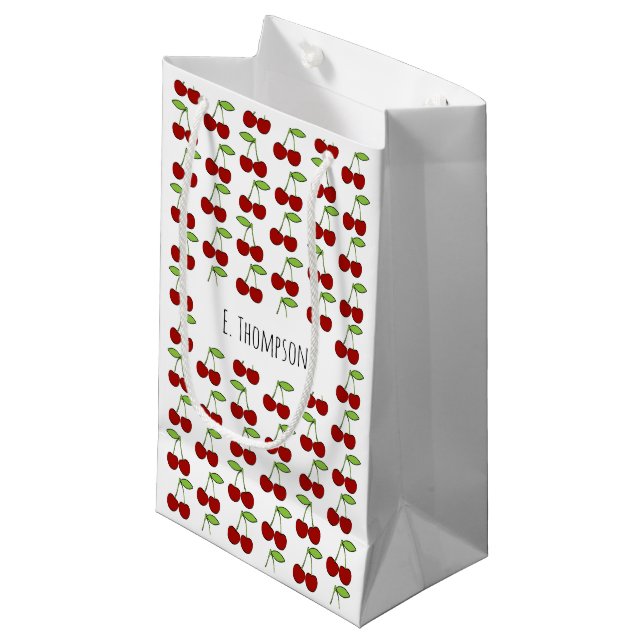 Cherry Pattern Gift Bag (Front Angled)