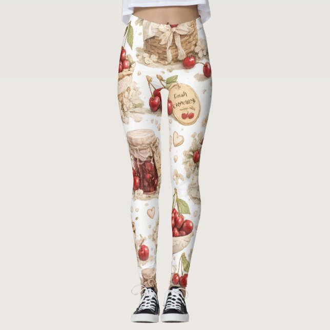 Cherry Pattern Leggings (Front)