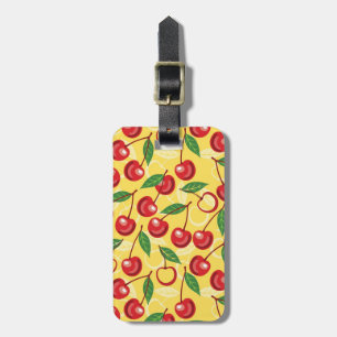Cherry pattern luggage tag