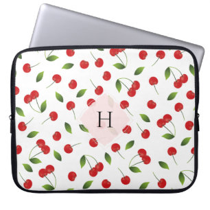 Cherry pattern-monogram Laptop Sleeve