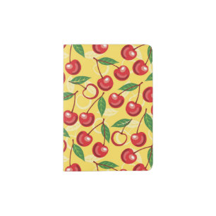 Cherry pattern passport holder