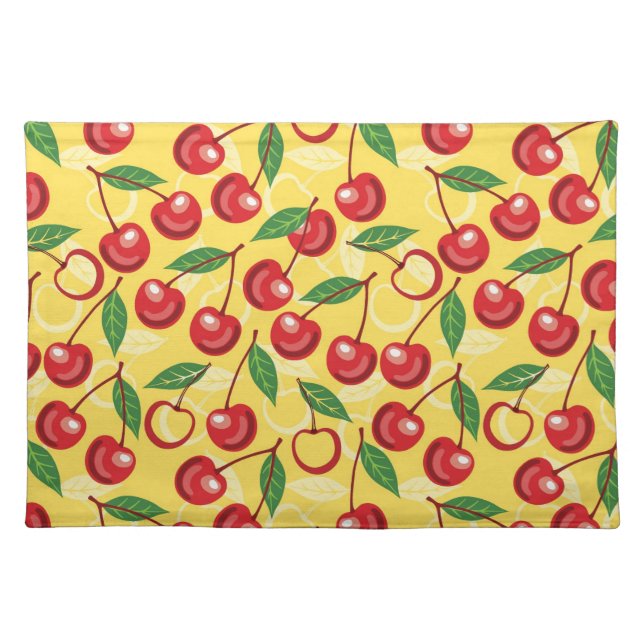 Cherry pattern placemat (Front)