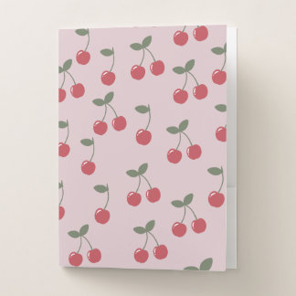Cherry Pattern Pocket Folder