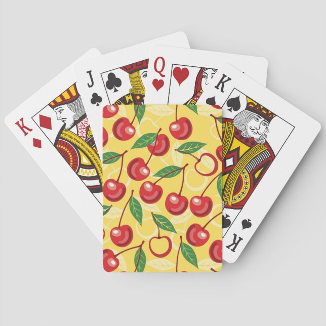 Cherry pattern poker cards (Back)