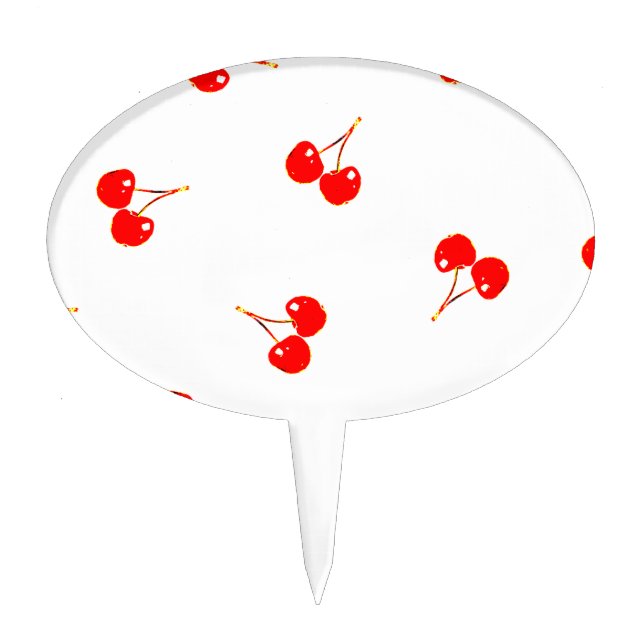 Cherry Pattern Pop Version Cake Topper (Front)