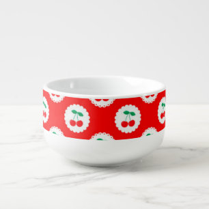 Cherry Pattern – Retro Fruit Gift & Decor Soup Mug