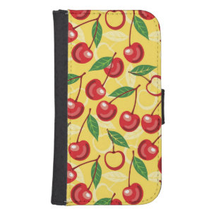 Cherry pattern wallet phone case for samsung galaxy s4
