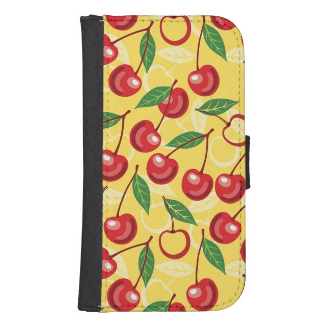 Cherry pattern samsung galaxy wallet case (Front)