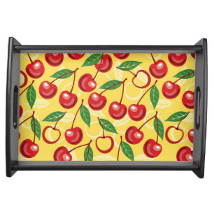 Cherry pattern serving tray