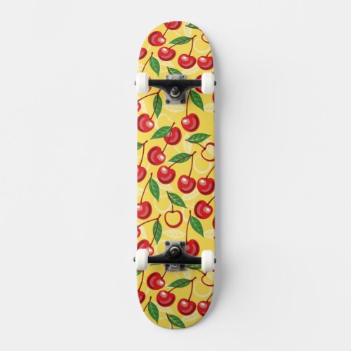 Cherry pattern skateboard deck