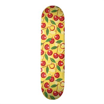Cherry Pattern Skateboard Deck by foodie at Zazzle