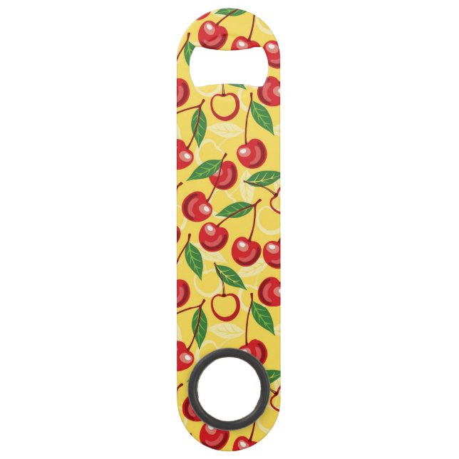 Cherry pattern speed bottle opener (Front)